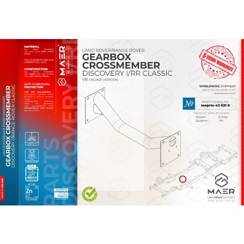 maprts-430210 MAER Discovery I / Range Rover Classic V8 Gearbox Crossmemeber