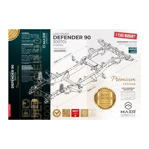 MAER DEFENDER 90 300Tdi Galvanised chassis - PREMIUM - MACH24PM
