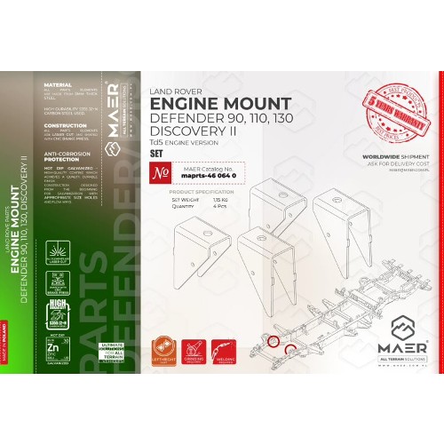 maprts-460640 MAER Defender 90/ 110 / 130 / Discovery II / Td5 Engine Mount