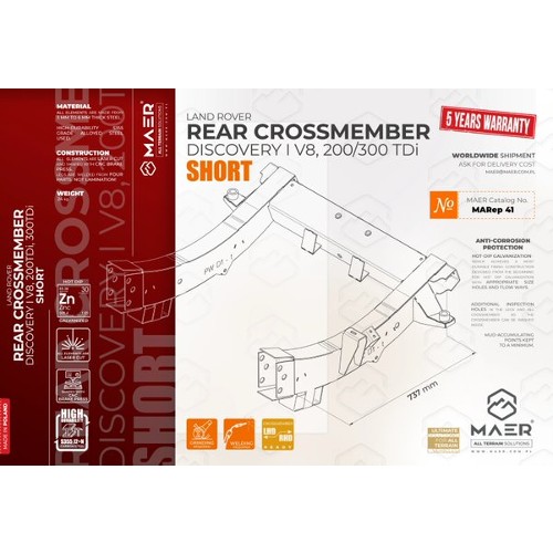 MARep 41 Discovery 1 Rear Crossmember SHORT